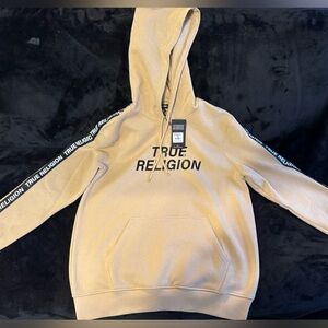 (Sold)True Religion Beige Hoodie with Black Accents